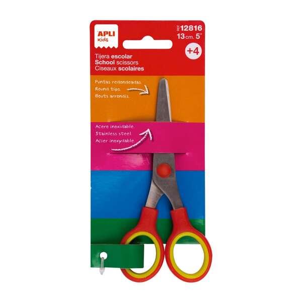 Scuola della scuola Appli 13 cm - Punta arrotondato - Ergonomia - Ambidestro - Utilizzo del colore rosso