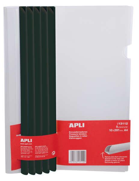 Appli Black Flags in nero 10 x 297 mm con protezione trasparente - slot slot slot - capacità 100 fogli - 5 pacchi da 5 5