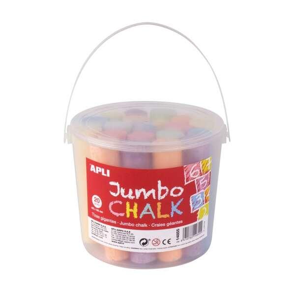 Pacchetto Appli di 20 bicchieri jumbo 25 x 105 mm - adatti per uso scolastico - circondati colorati