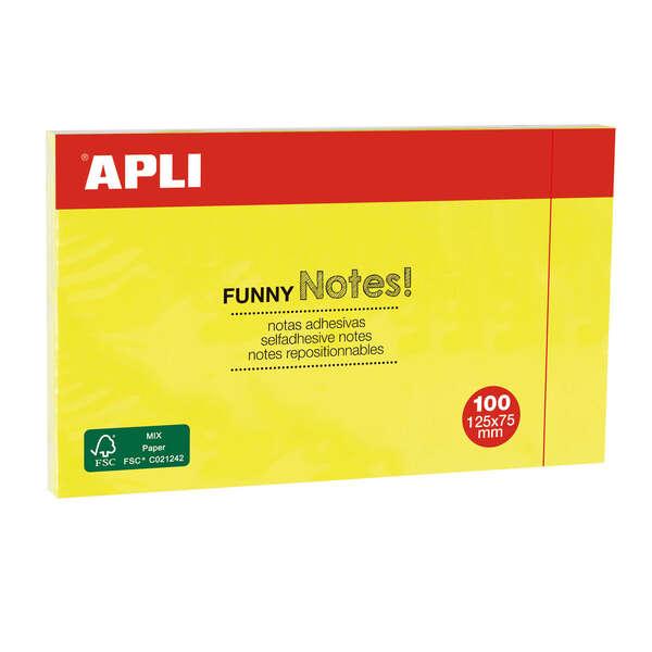 Note adesivo divertente applicato 125x75mm - blocco da 100 fogli - disegnato divertenti - adesivo di qualit - giallo fluoresce