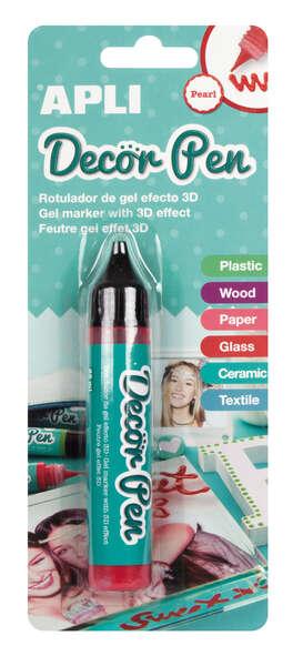 Pennarello gel 3D Applicabile con finitura perlata - 25 ml - Ideale per decorare plastica legno lettere vetro ceramica o tessut