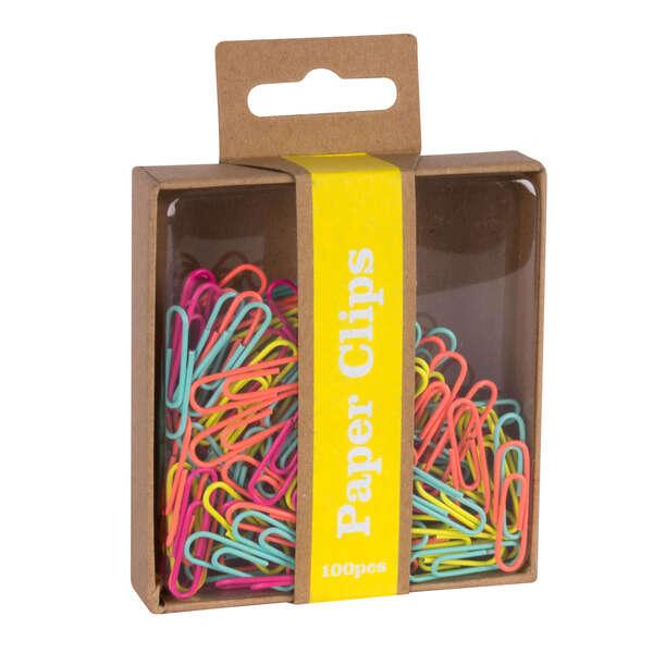 Fluor Appli raccolta clip - 100 unità - Colori fucsia giallo arancione e turchese - Cardon Kraft Box con Eurohole - Sostituzio