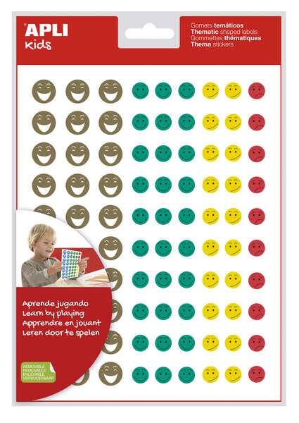 APPLI Gomets Happy Mini - 180 gomet per confezione - 4 stili diversi - adesivo removibile - motivazione e ricompensa - insegnar