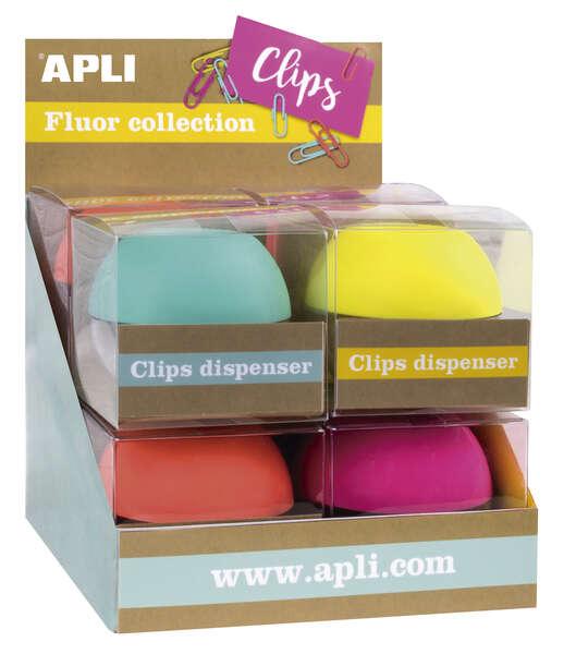 Clip di raccolta applicabile - 70x60 mm - 8 distributori in 4 colori - Copertura magnetica morbida - Include 50 clip