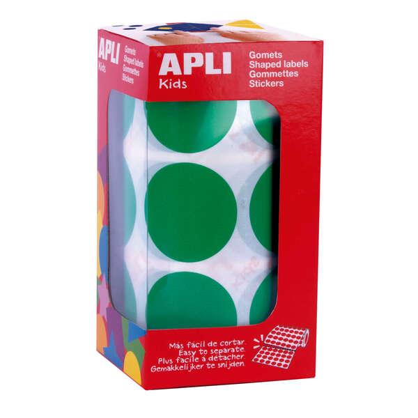 APPLI GOMET XL Tondi Verdi - 33mm - adesivo permanente - 708 gomet per rotolo