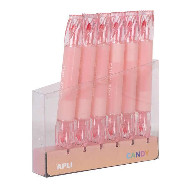 APLI Subroyers Pink - Doppia punta quadrata da 5 mm e rotonda da 2 mm - confezione da 6 - ideale per agende quaderni e calendari