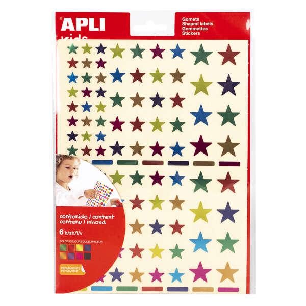 APPLIT GOMET STAR adesivo permanente - 10 mm 14 mm e 20 mm - 624 gomet per confezione - Sviluppo di abilit creative e abilit