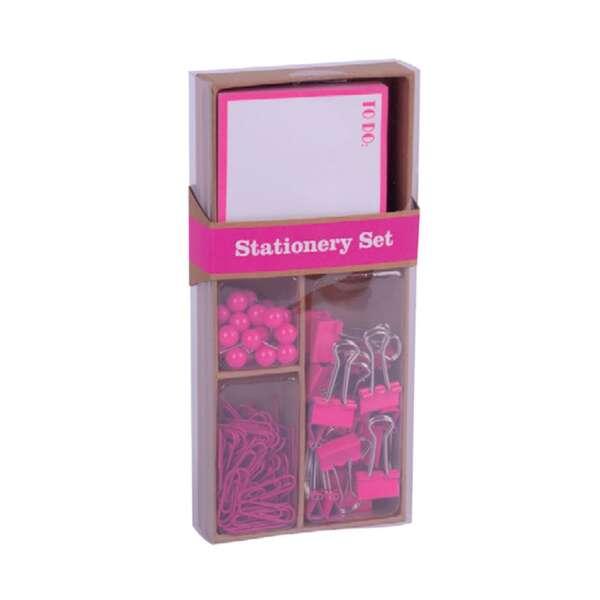 APPI Set Raccolta Rosa Fluorescente - 25 pin 80 clip da 28mm 20 pinzette pieghevoli da 19mm biglietti adesivi con 100 fogli in