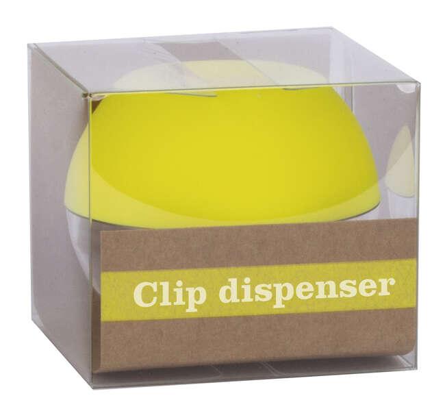 Dispenser per appli raccolta clip - 70x60 mm - Supporto magnetico morbido - Include 50 clip gialli fluorescenti 28 mm