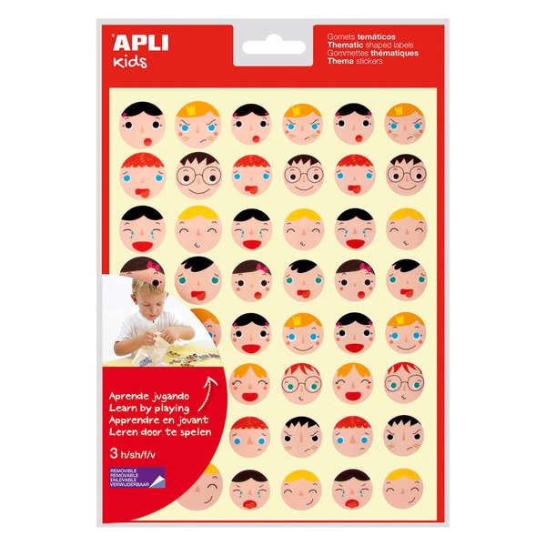 Emozioni applicative - 23 mm e 20 mm - 144 elastici per busta - 16 disegni diversi - adesivo removibile - aiuto per le prime