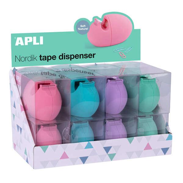 Dispenser di una collezione adeguata di Appli Nordik - Dimensioni 60x70x120mm - 8 facchini di diversi colori - Texture morbida
