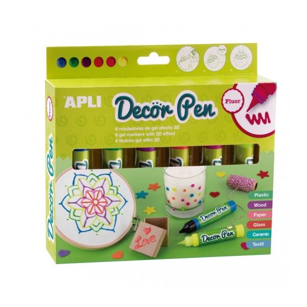 Pacchetto Appli di schede a gel fluoro 3D in gel - Ideale per decorare plastica, legno, carta, cristallo, ceramica e tessile -