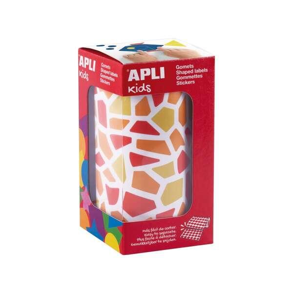 Apli Kids Rotolo da 2460 Gomme Mosaico - Adesivo a Base Acqua - Senza Solventi - Materiali 100% Riciclabili - Colori Rosso Aran