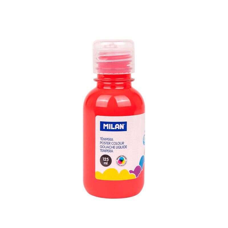 Bottiglia di milano di tempera - 125 ml - tappo da dosaggio - asciugatura veloce - miscelabile - colore rosso vermilone