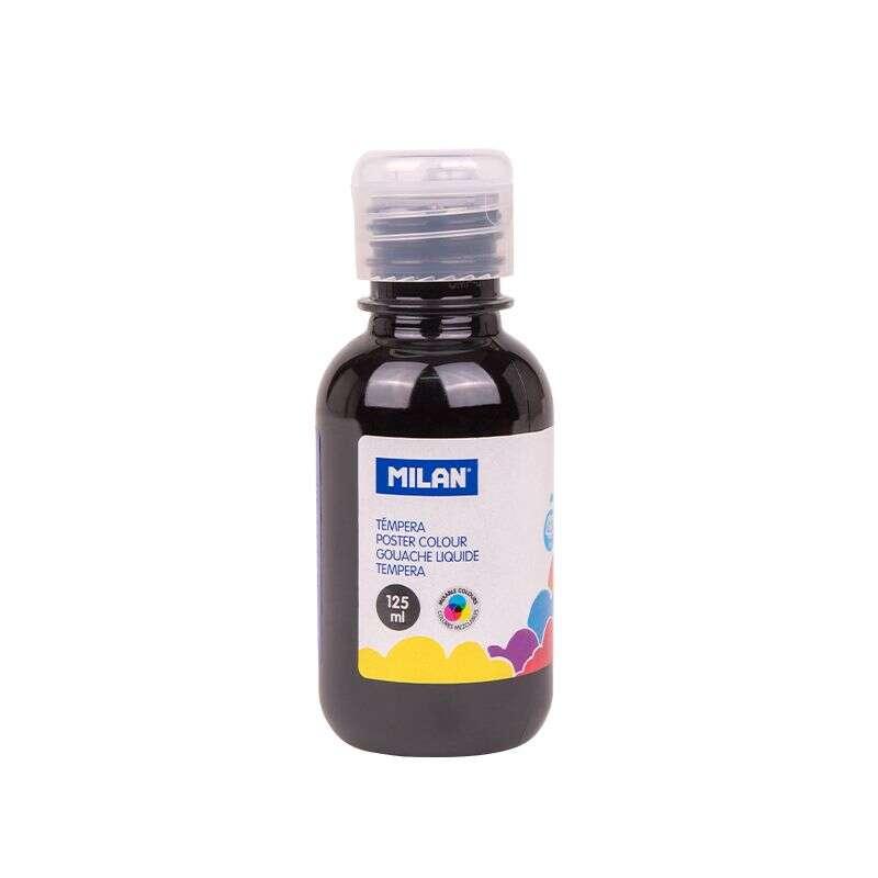 Bottiglia di tempera milano - 125 ml - spina da dosaggio - asciugatura rapida - miscelabile - colore nero