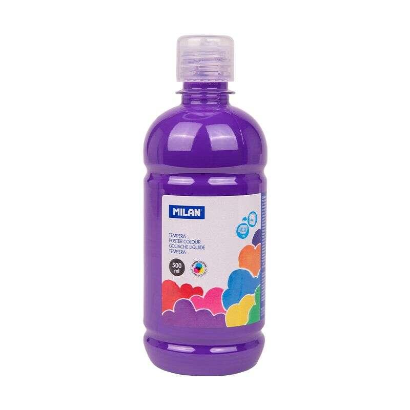 Bottiglia di tempera milano - 500 ml - tappo da dosaggio - asciugatura rapida - miscelabile - colore viola
