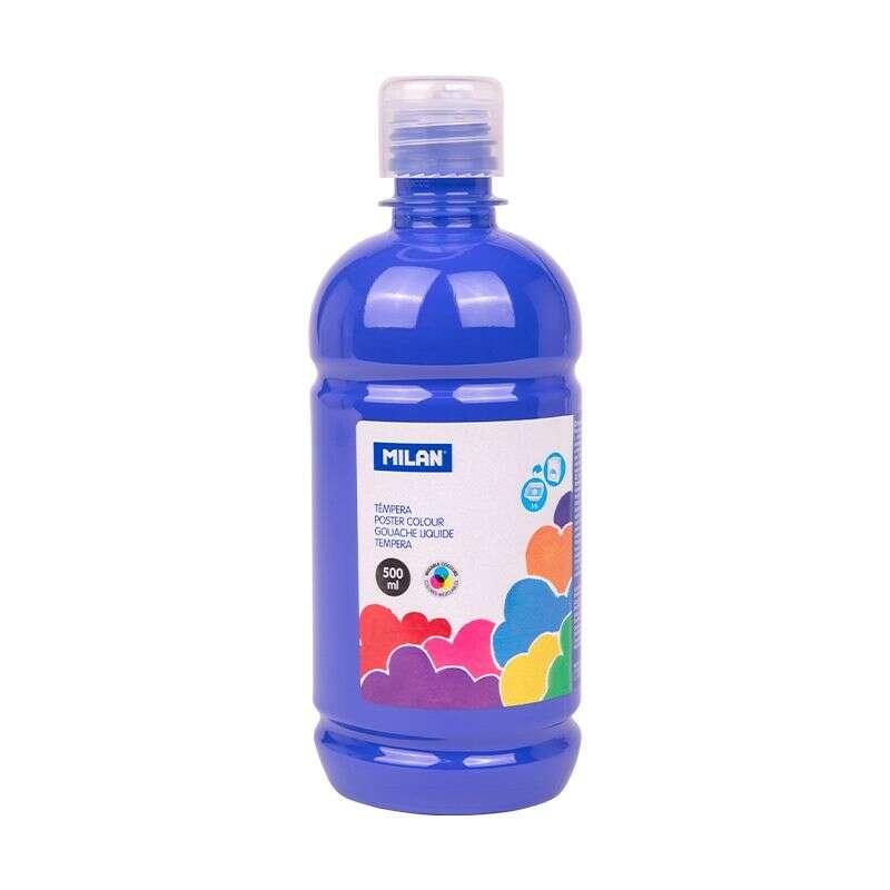 Bottiglia di tempera milano - 500 ml - tappo da dosaggio - asciugatura rapida - miscelabile - colore blu navy
