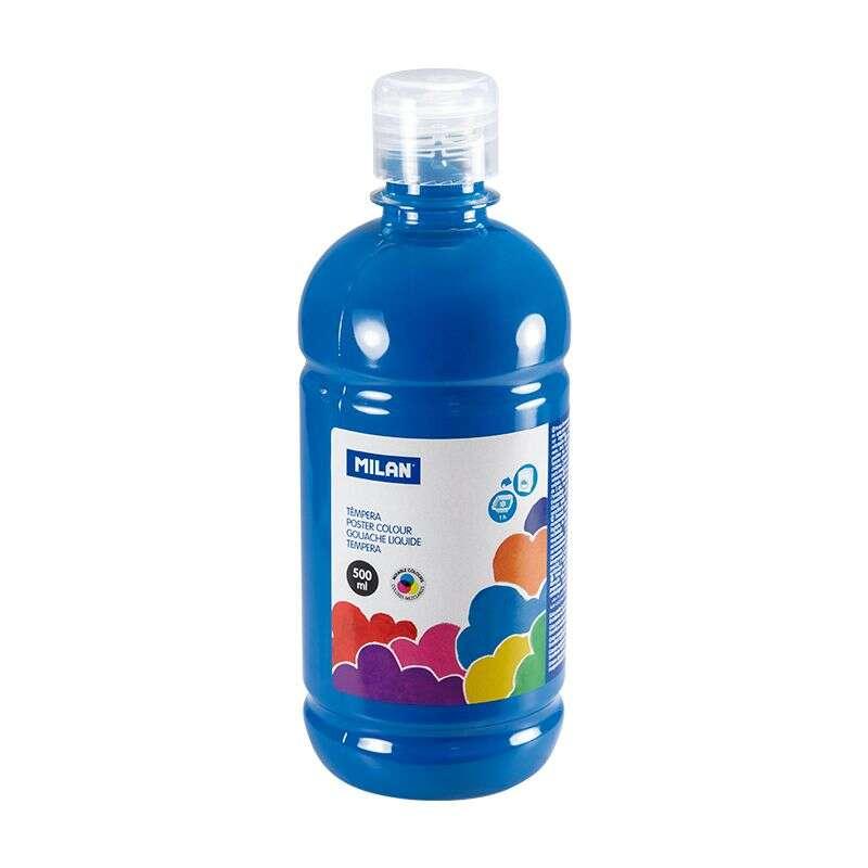 Bottiglia di milano di tempera - 500 ml - spina da dosaggio - asciugatura rapida - miscelabile - colore ciano