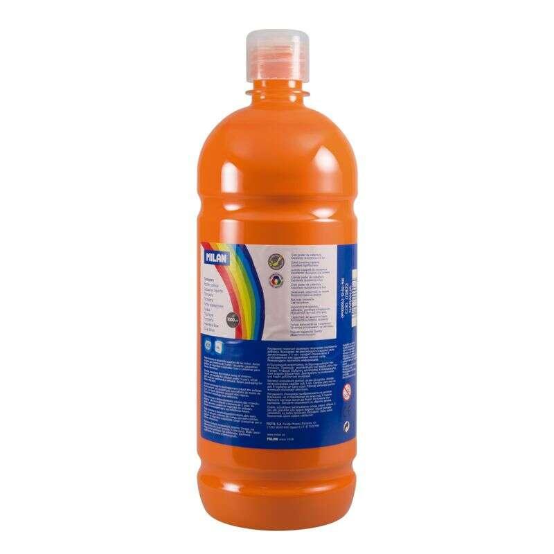 Bottiglia di milano di tempera - 1000 ml - spina da dosaggio - asciugatura rapida - miscelabile - colore arancione