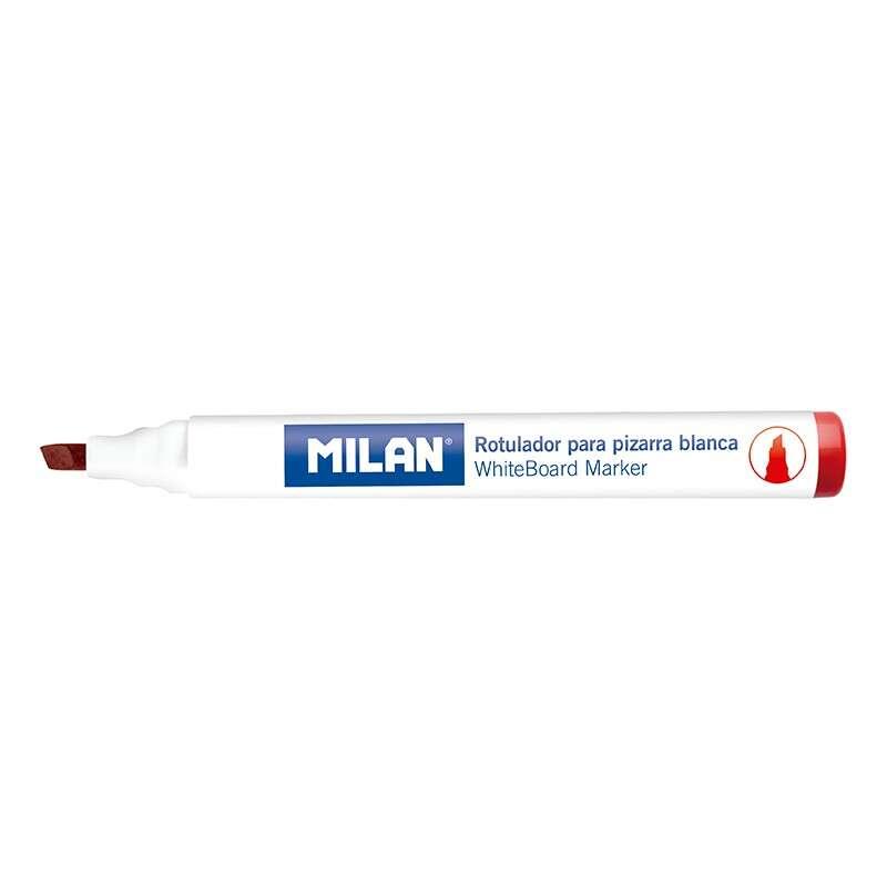 Pennarelli per lavagna bianca Milan con punta a scalpello - Punta 1 - 4 mm - Inchiostro a base di alcool - Cancellabili a secco