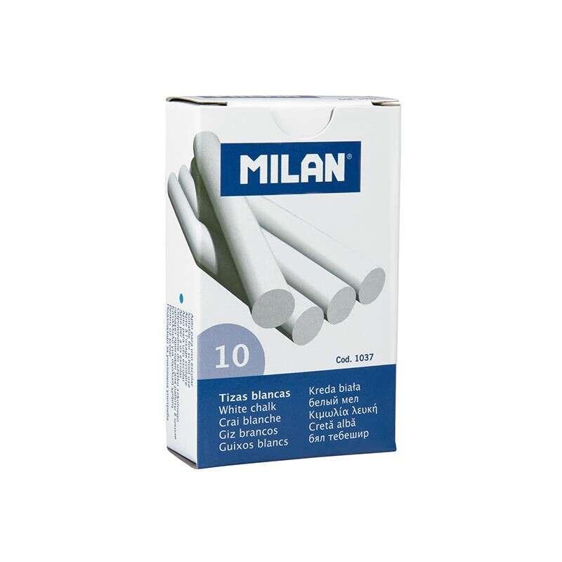 Milan 10 Tizas Pack - Round - Non contengono caseine - colore bianco