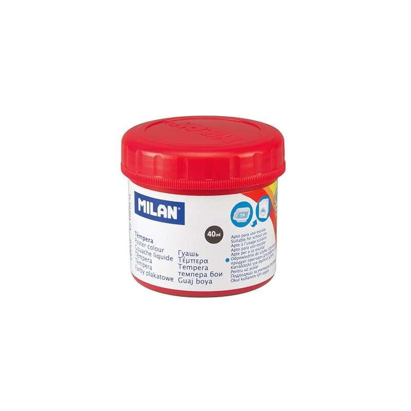 Tempera Barchetta Milano - 40 ml - Essiccazione veloce - Miscelabile - Colore Rosso Bermellon