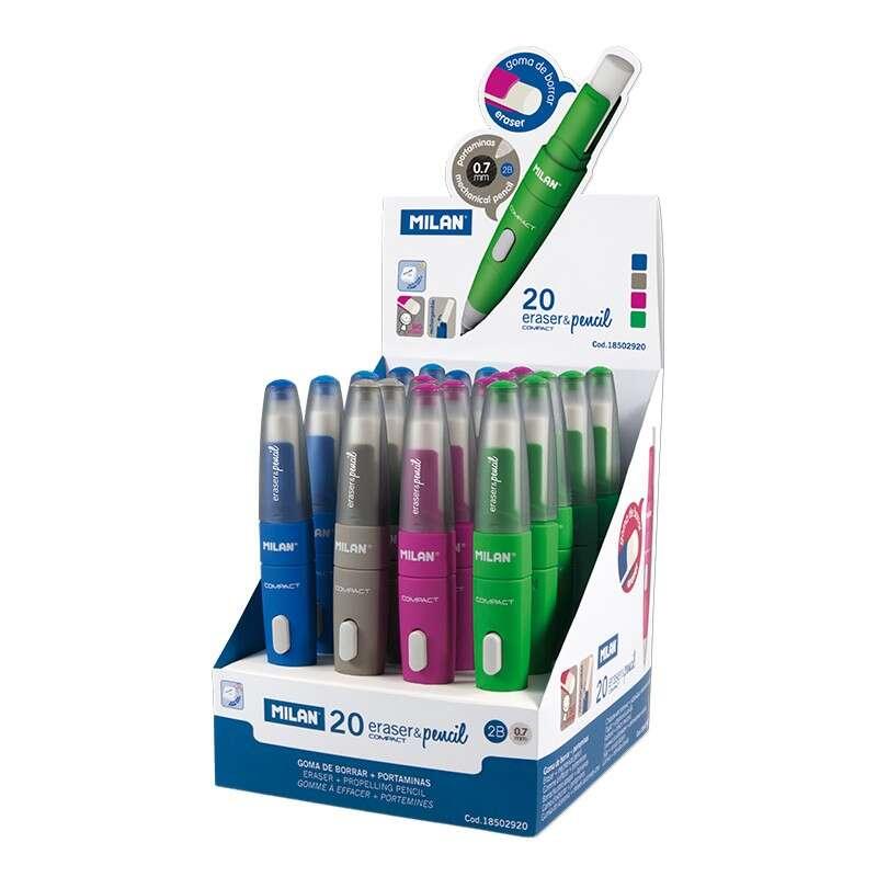 Espositore Milan compact 20 Portamine Espositore - Mina 07 mm Grafite 2B - Portamine - Milan Extra Large Bubba - Colori Ordinati