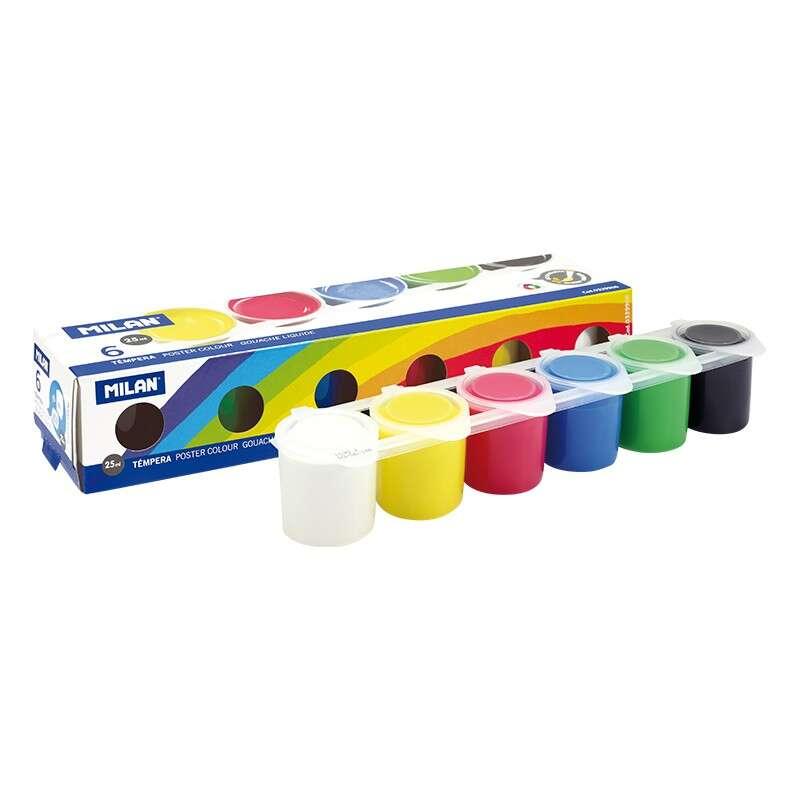 Pacchetto Milan di 6 tempere da 25 ml 1 Serie 101 - asciugatura rapida - miscelabile - colori circondati