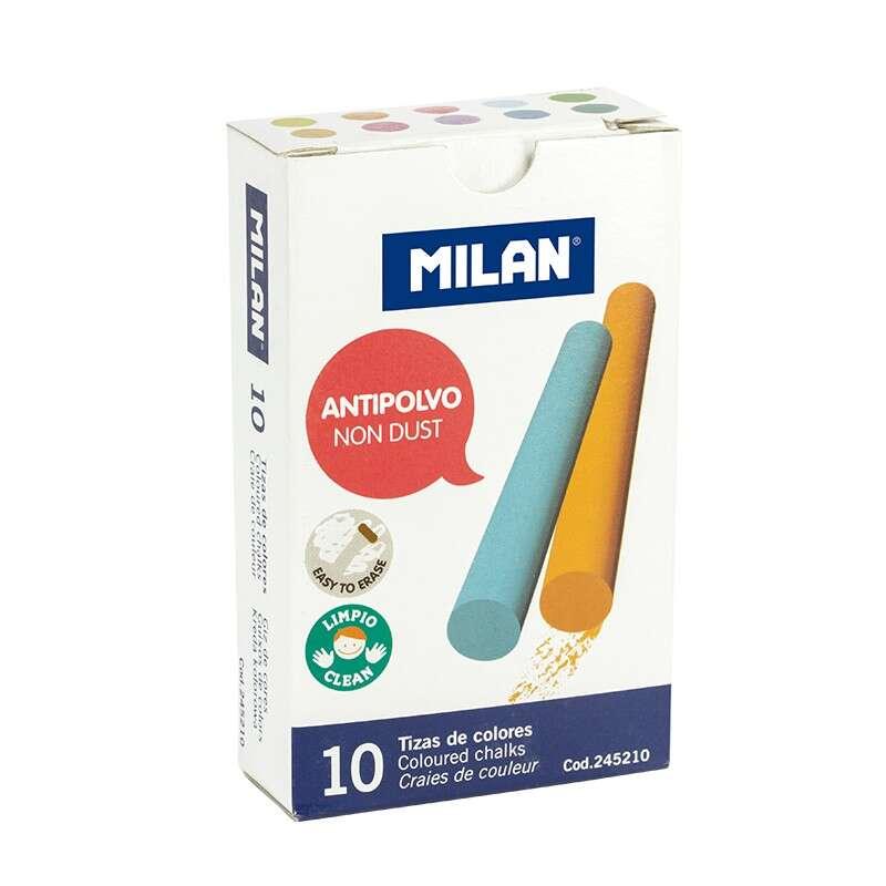 GESSO MILANO CONFEZIONE DA 10 - Rotondo - Antipolvere - Non contiene Caseina n Intonaco - Colori assortiti