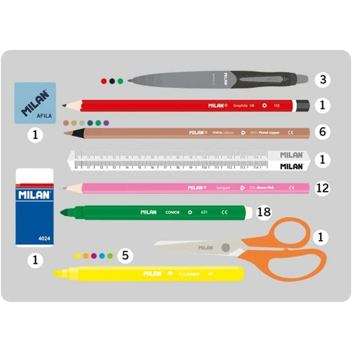 Plumier Triplo Milan The Fun Multicolore 19,5 x 13 x 7,5 cm