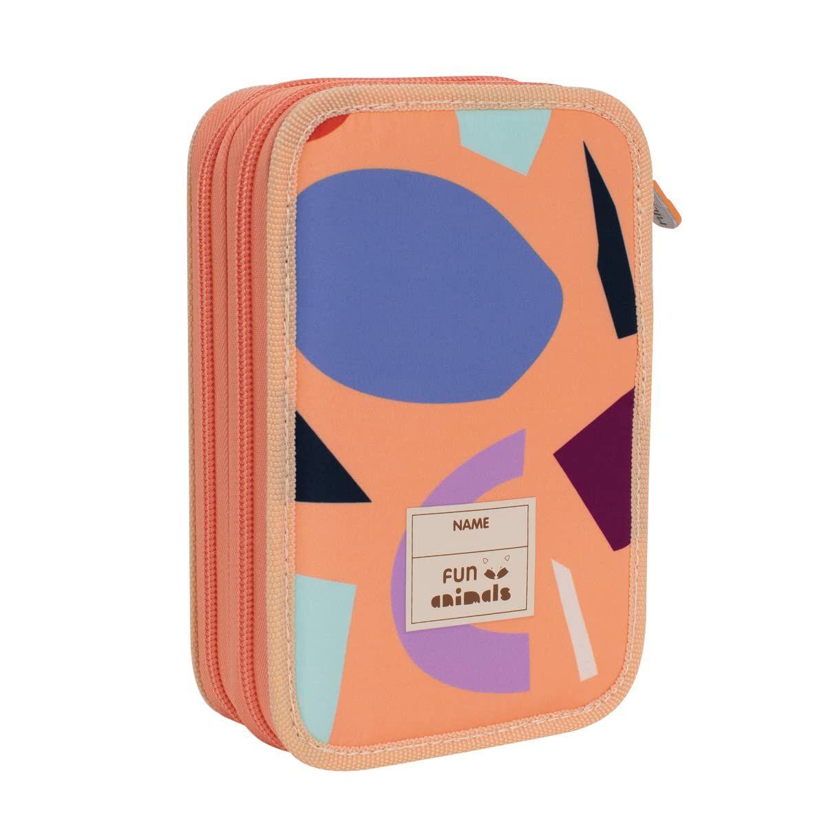 Astuccio Doppio Milan Fun Animals Arancio 19,5 x 13 x 5 cm 36 Pezzi