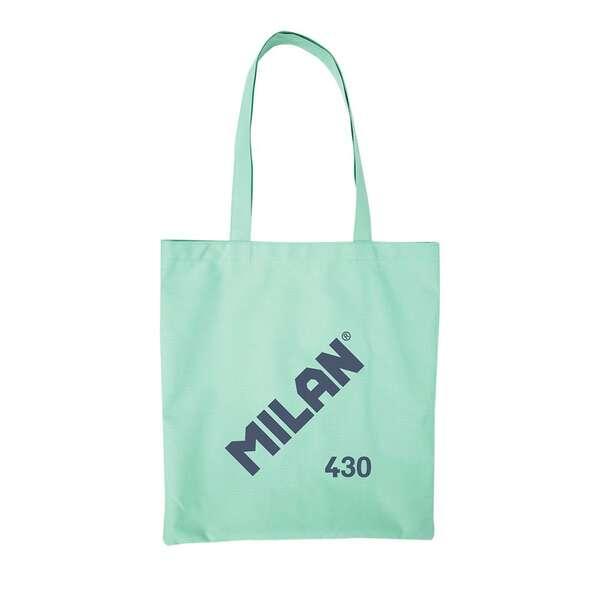 Borsa Tote Bag in Stoffa Serie Milano 1918 - Dimensioni 50x38x41 cm - Manico Lungo 27 cm - Tessuto 'Ripstop' - Colore Verde