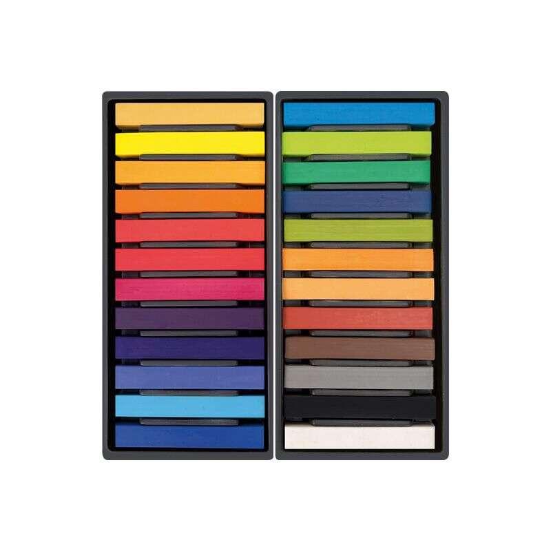 Milan Art Confezione da 24 Pastelli Tenui - Colori Intensi e Brillanti - Resistenti alla Luce - Miscelabili - Colori Assortiti