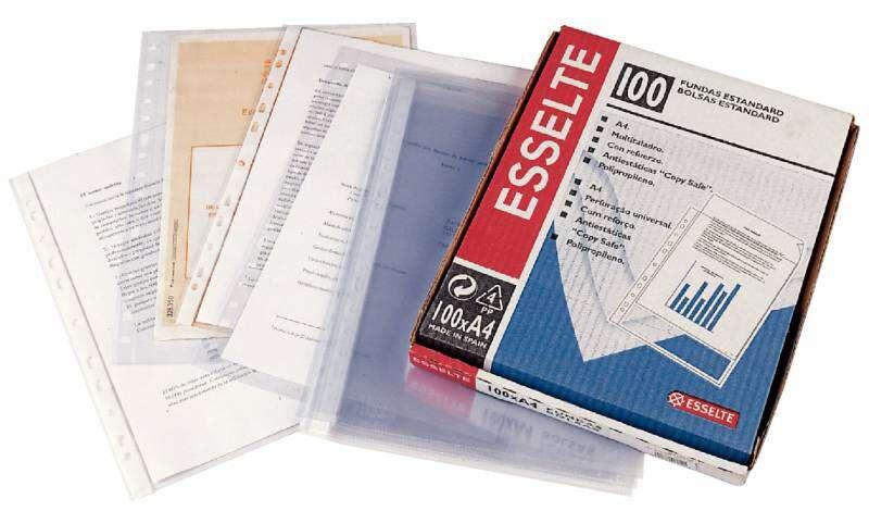 Custodia portadocumenti Folio in PP Esselte - Qualit economica Buccia d'arancia - Multiforo-16 - Trasparente