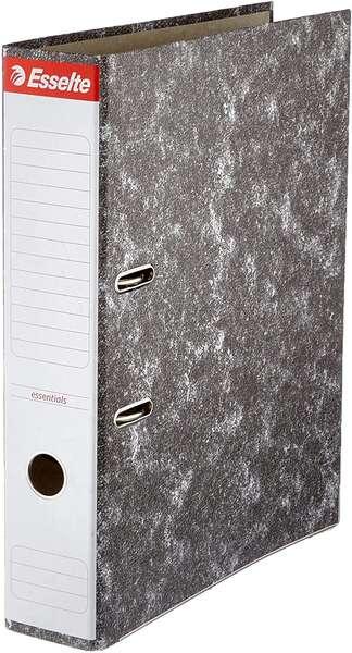 Riempitrice a leva Esselte - Cartoncino - Formato Folio - Lumo da 75 mm - Capacit di 500 nebbie - Colore Nero Marmorizzato