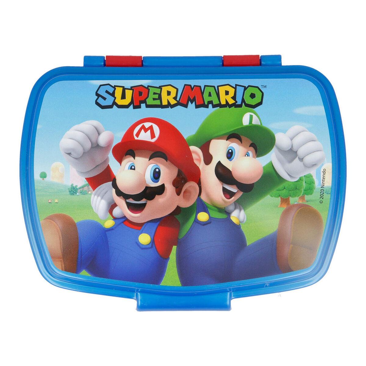 Contenitore per Sandwich Super Mario Plastica Rosso Azzurro (17 x 5.6 x 13.3 cm)