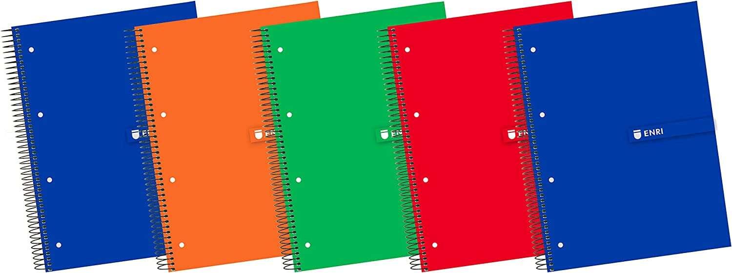 Pacchetto di Erri Plus di 5 quaderni Formato spirale A4 Cramplolato 5x5mm - 120 fogli 40 liberi microperforati - Copertina ex