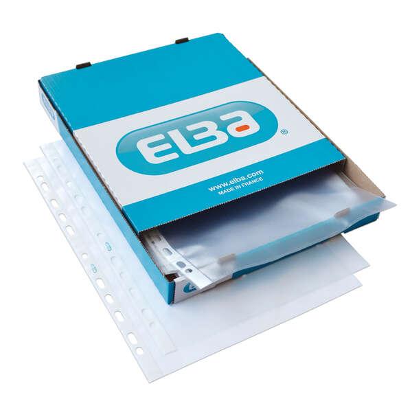 Elba Confezione da 100 Copertine Multiforo Standard A4 - Spessore 90? - Materiale in pelle arancione trasparente