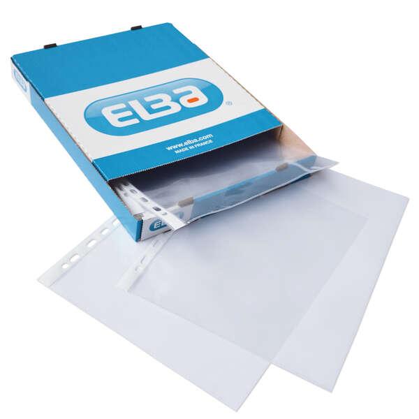 Elba Confezione da 100 Copertine multiforo standard A4 - Materiale PP da 70? - Trasparente e Resistente