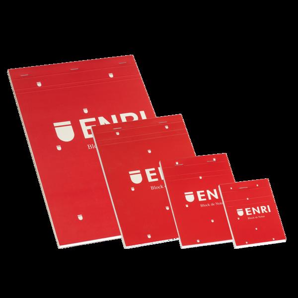 Blocco note Enri A4 con copertina morbida - Pinzatura 4x4 - 80 fogli - Colore rosso