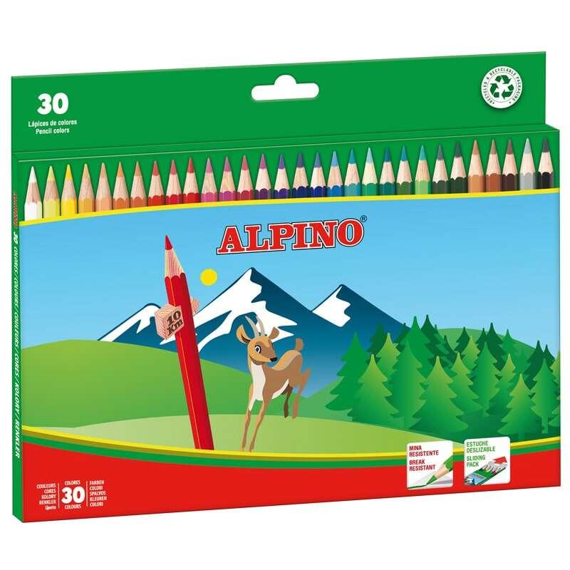 Confezione Alpine da 30 penne dai colori creativi - Mina da 3 mm - resistente alla rottura - esagonale - vetro rimovibile - lum