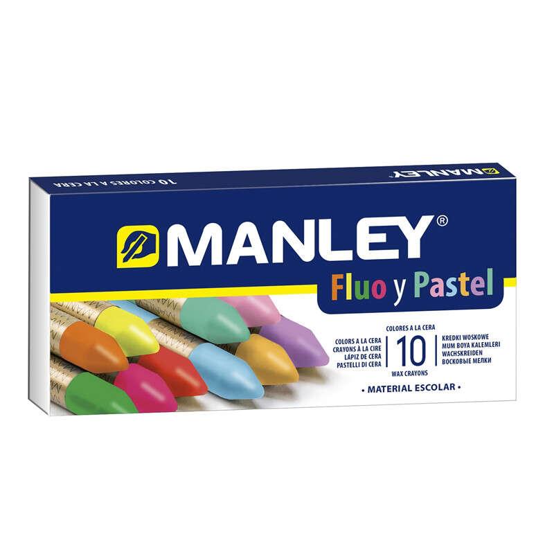 Manley Pack 10 con Manley Colori speciali (fluopaise) - cere morbide con tratto morbido - ampia variet di tecniche e applicazi