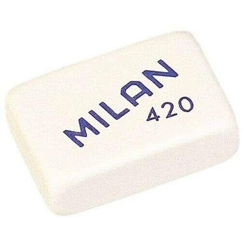 Milano 420 Rettangolare Cancella in gomma - Svuota di pane - Gomma sintetica morbida - Colori assortiti