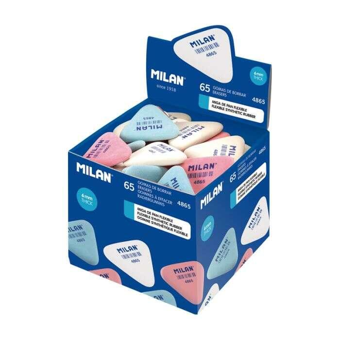 Milan 4865 Gomma Triangolare Flessibile - Pangrattato - Gomma Sintetica - Colori Assortiti