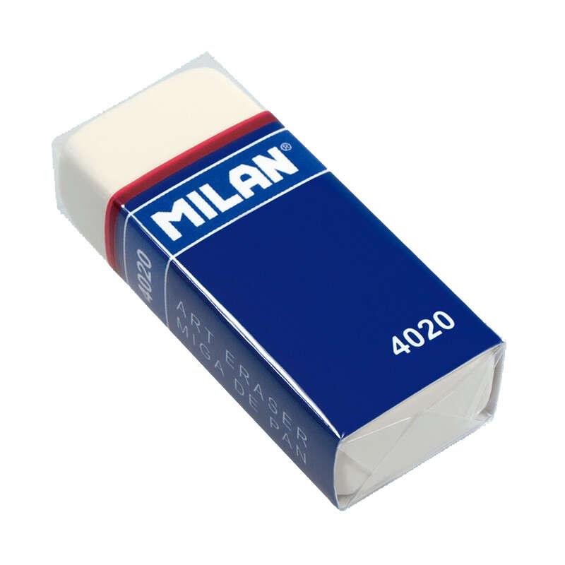 Milano 4020 Eliminate rettangolare Strofina - Briciola di pane - Gomma sintetica morbida - Striscia di cartone blu - Avvolto in