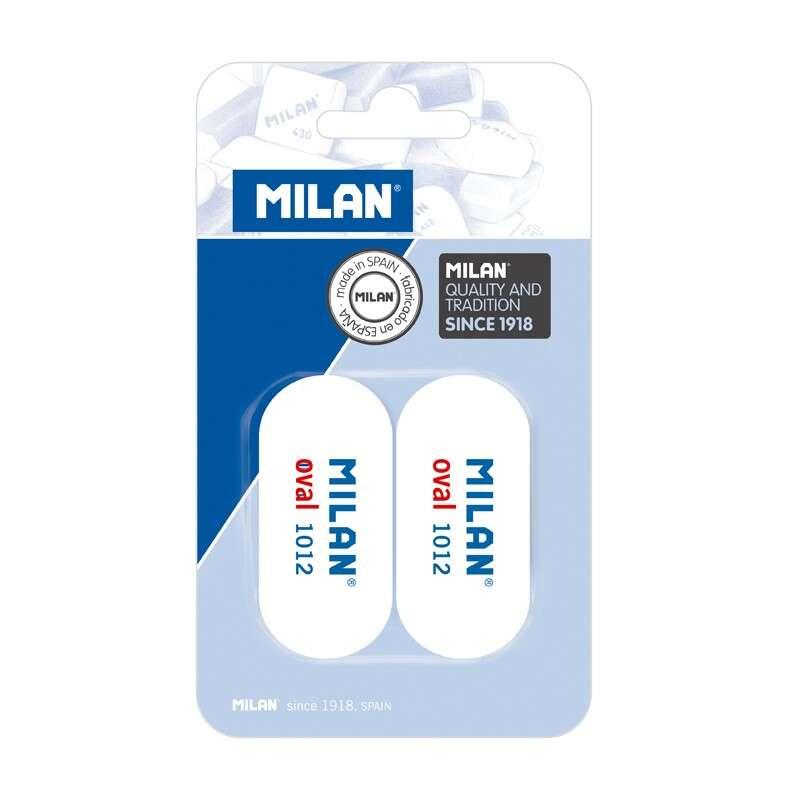 Milano 1012 Pacchetto di 2 ovali gomme - briciola di pane - morbida gomma sintetica - colore bianco