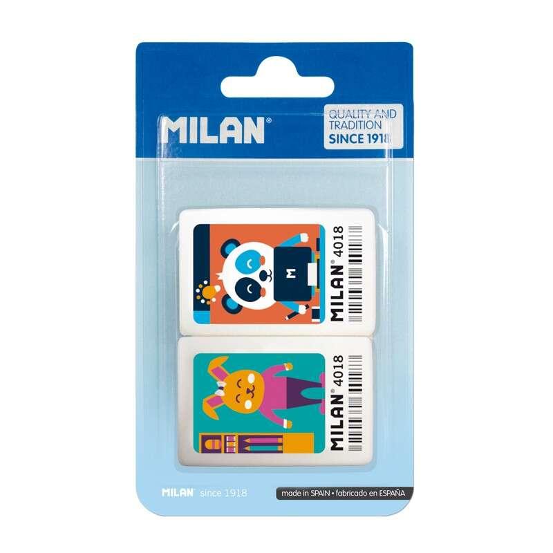 MILANO 4018 Pacchetto di 2 gomme rettangolari - Briciola di pane - gomma sintetica morbida - design colorato