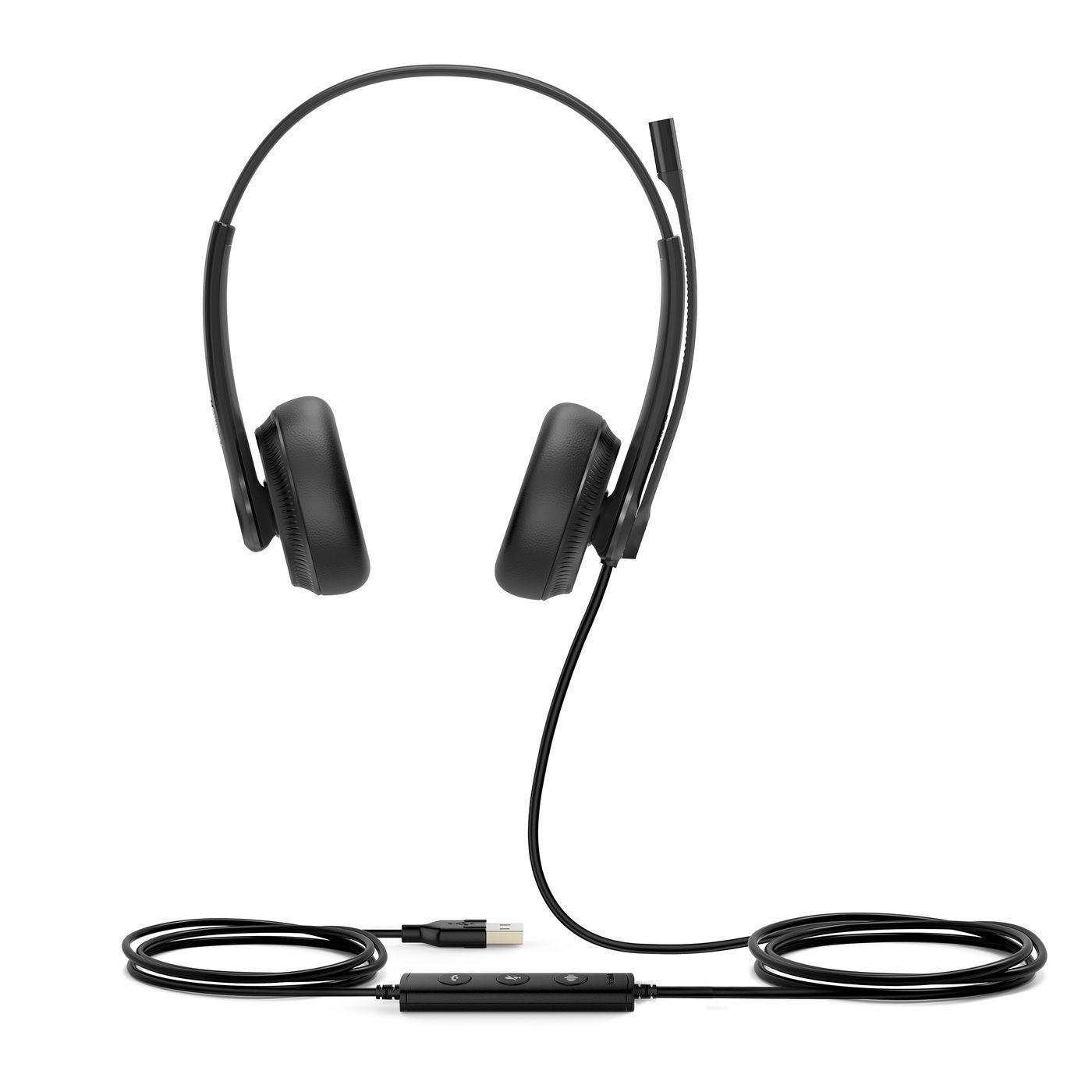 Yealink UH34 Dual UC Auricolare Cablato A Padiglione Ufficio USB tipo A Nero