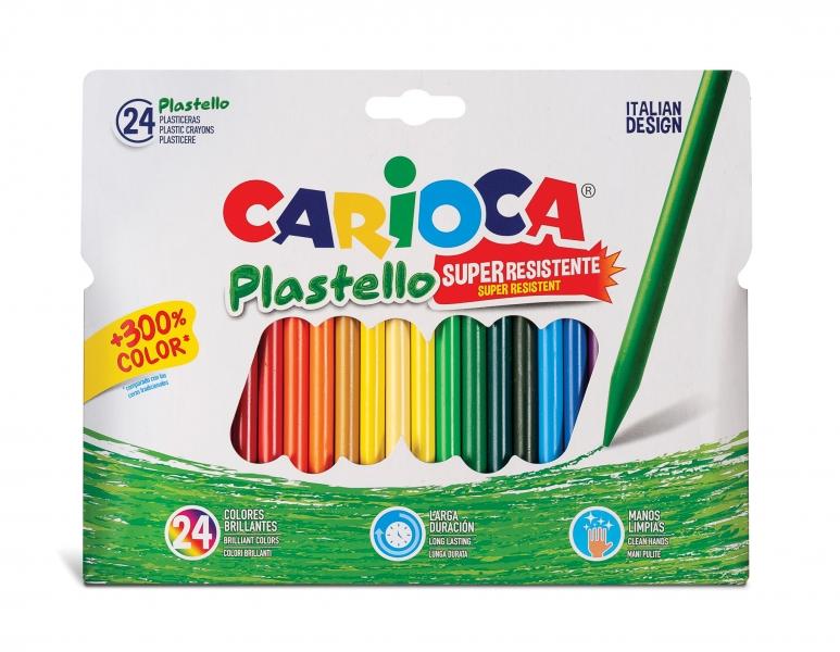 Carioca Confezione da 24 Plastilina Extra Pulita - Non Macchia le Mani - Dura Tre Volte di Più