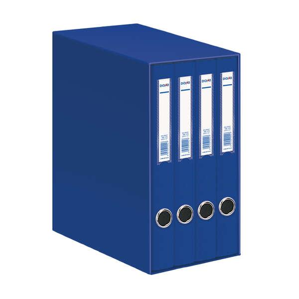 Modulo file di dohe Offolor 4 con rado - lombo di stretta - formato folio - foderato di cartone - colore blu